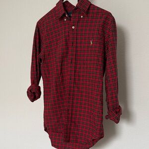 Ralph Lauren Red and Black Plaid Men's Shirt